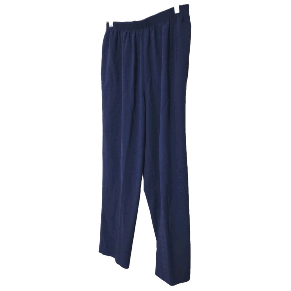 Alfred Dunner Pants 16 Vintage USA Retro Norm Core Blue Elastic Waist Womens